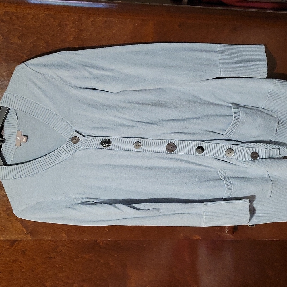 J. Jill size small light blue cardigan sweater with pockets